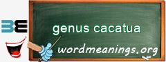 WordMeaning blackboard for genus cacatua